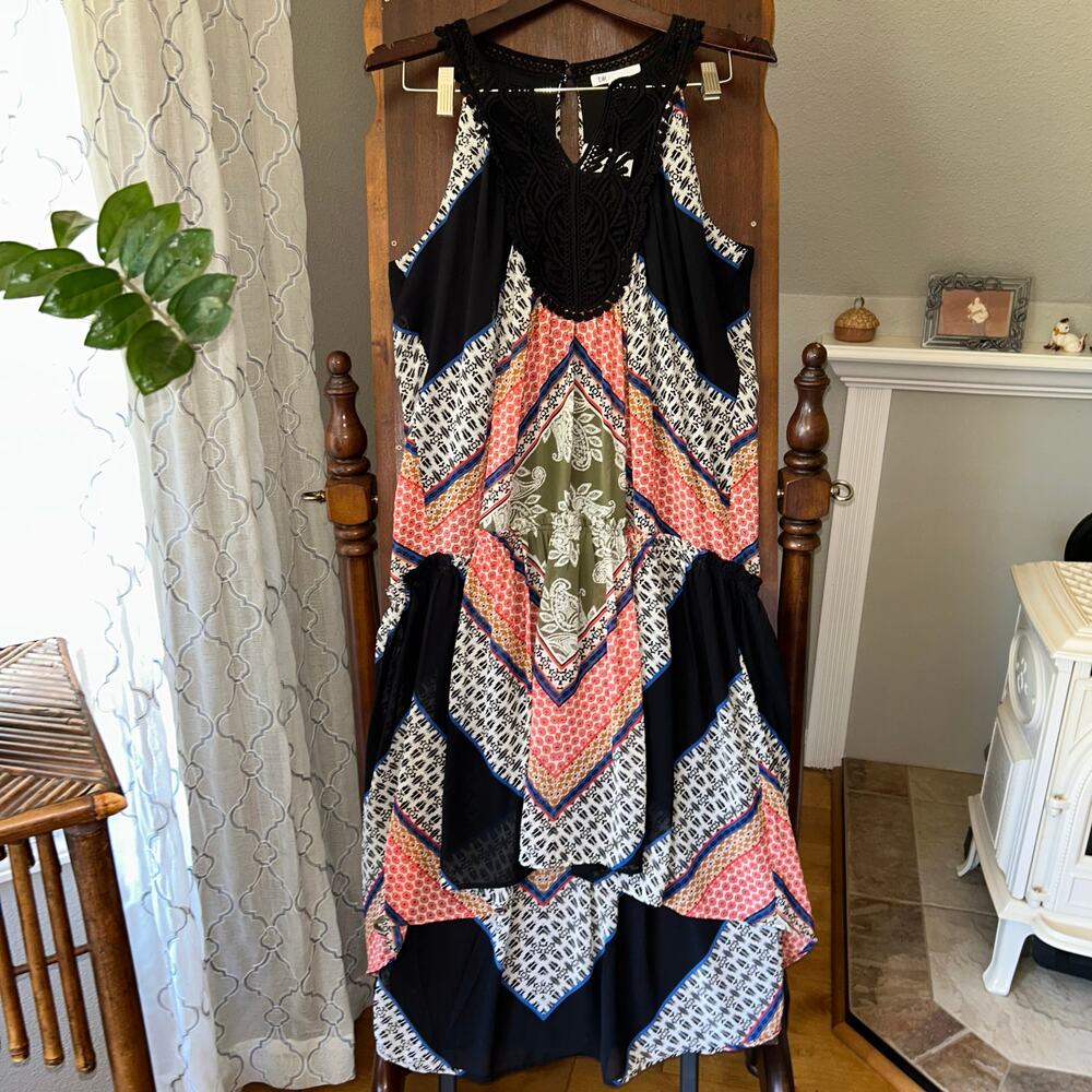 New DR2 Boho Sleeveless Multicolor Dress Size Medium